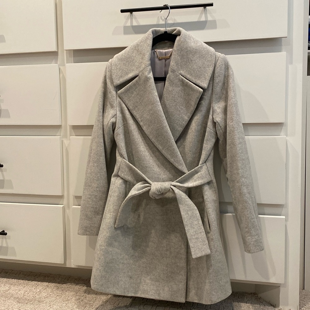 Trina Turk Light Gray Wool Coat